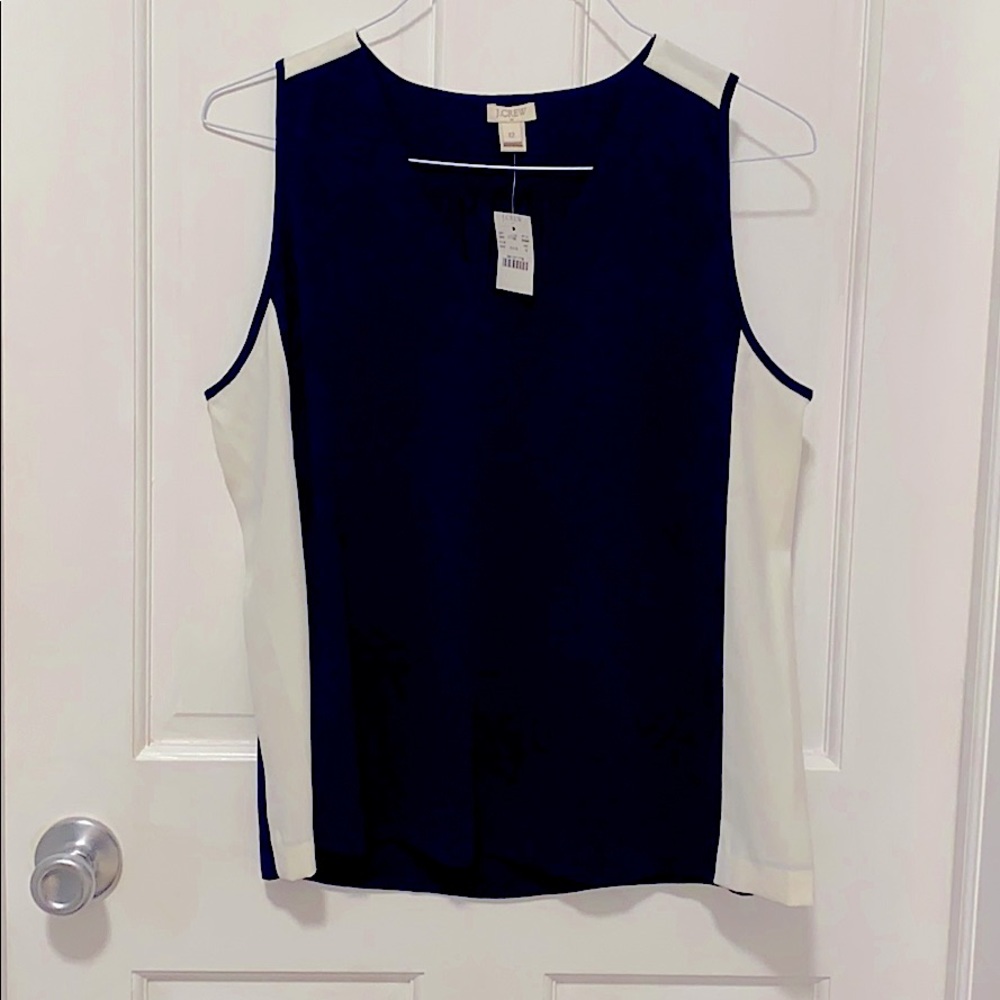 J. Crew Navy and White Tank Top